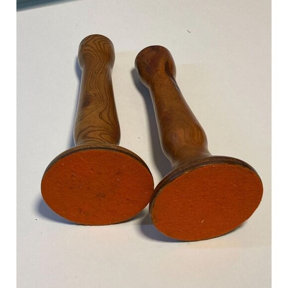 Gorgeous Teak MCM Pair of Candle Holders Vintage - Picture 5 of 7